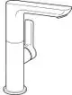 Hansa Einhebelmischer in minimalistischer Form mit seitlichem Hebel und flachem Auslauf für Waschbeckenmontage. Oberfläche in Chrom.